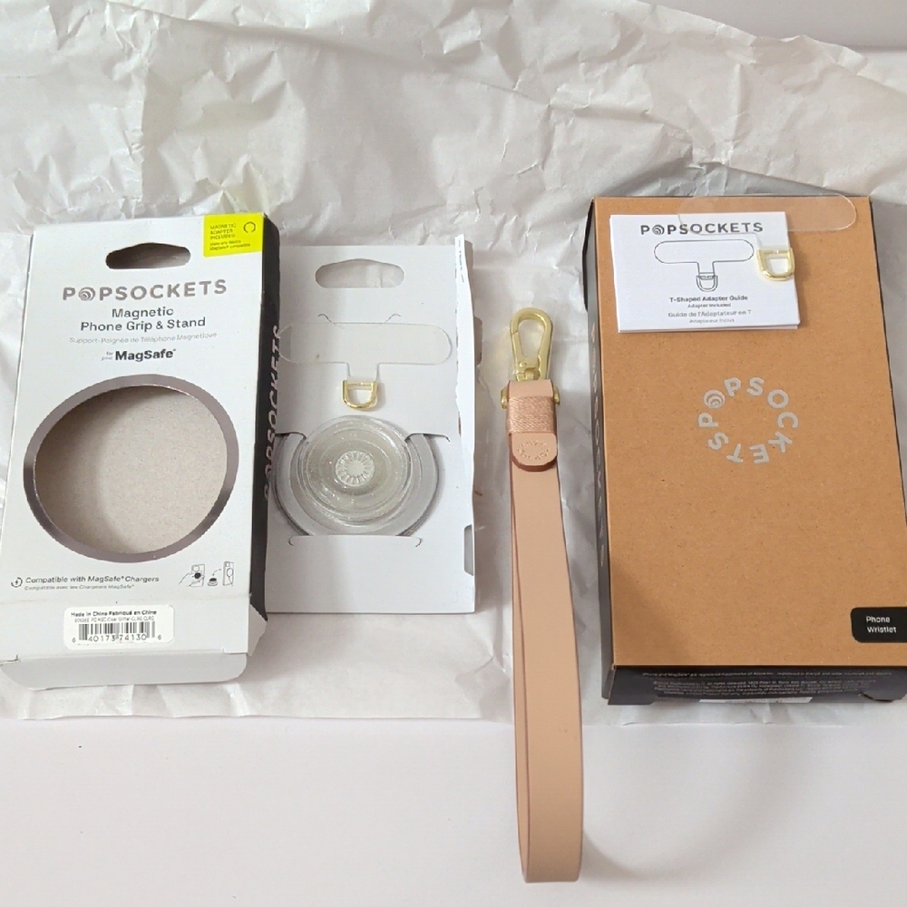 NWT PopSockets Phone Grip/Stand & Wristlet Strap Bundle